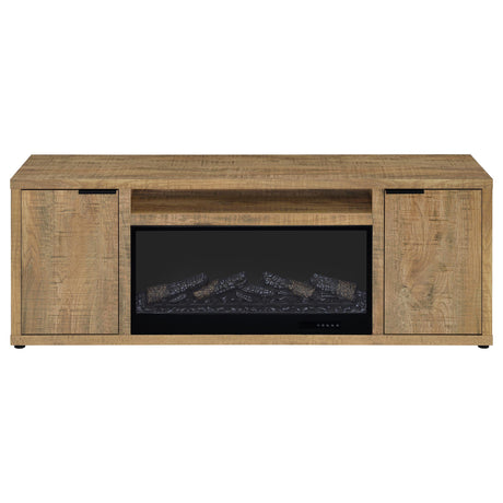  Coaster Furniture Fuller 722852 60-inch 2-door TV Stand Fireplace Media Console - Mango IMAGE 6