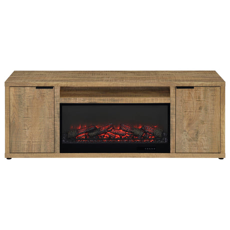  Coaster Furniture Fuller 722852 60-inch 2-door TV Stand Fireplace Media Console - Mango IMAGE 7