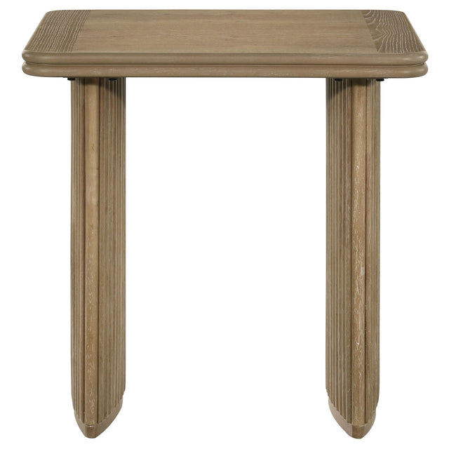  Coaster Furniture Adina 722857 Square Wood End Table - Distressed Light Brown IMAGE 1