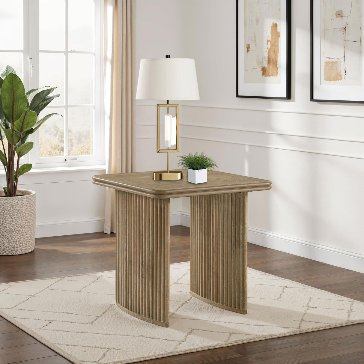  Coaster Furniture Adina 722857 Square Wood End Table - Distressed Light Brown IMAGE 5