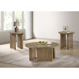  Coaster Furniture Adina 722937 Round Wood End Table - Distressed Light Brown IMAGE 8
