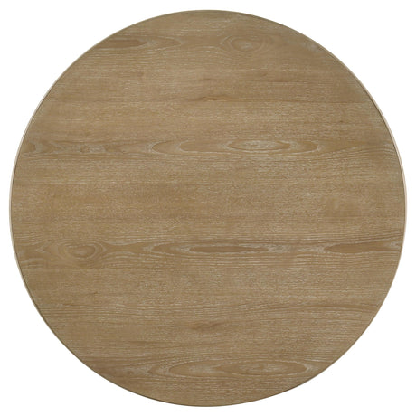  Coaster Furniture Adina 722938 36-inch Round Wood Coffee Table - Distressed Light Brown IMAGE 3