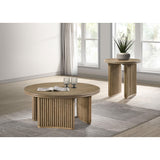  Coaster Furniture Adina 722938-S2 2-piece Round Coffee Table Set - Distressed Light Brown IMAGE 2