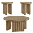  Coaster Furniture Adina 722938-S3 3-piece Round Coffee Table Set - Distressed Light Brown IMAGE 1