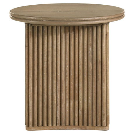  Coaster Furniture Adina 722938-S3 3-piece Round Coffee Table Set - Distressed Light Brown IMAGE 13