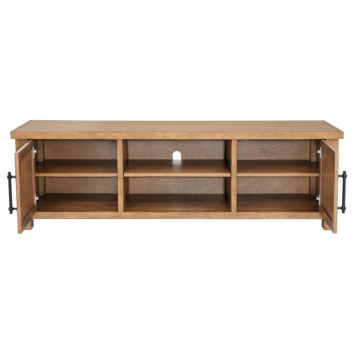  Coaster Furniture Beasley 723323 2-Door 71-Inch Wood TV Stand Media Console - Golden Oak IMAGE 3