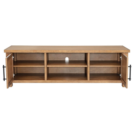  Coaster Furniture Beasley 723323 2-Door 71-Inch Wood TV Stand Media Console - Golden Oak IMAGE 3