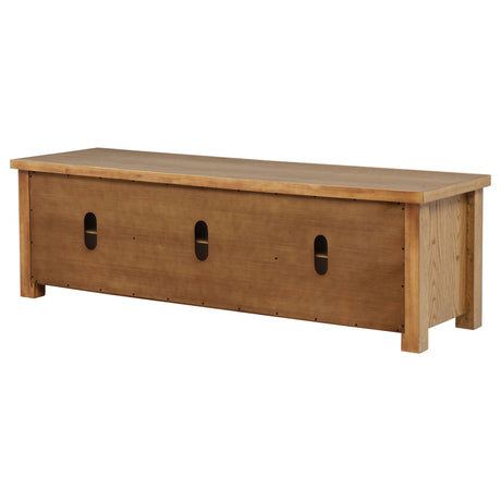  Coaster Furniture Beasley 723323 2-Door 71-Inch Wood TV Stand Media Console - Golden Oak IMAGE 4