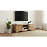  Coaster Furniture Beasley 723323 2-Door 71-Inch Wood TV Stand Media Console - Golden Oak IMAGE 5