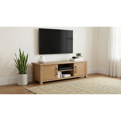  Coaster Furniture Beasley 723323 2-Door 71-Inch Wood TV Stand Media Console - Golden Oak IMAGE 5
