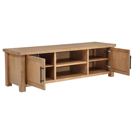  Coaster Furniture Beasley 723323 2-Door 71-Inch Wood TV Stand Media Console - Golden Oak IMAGE 8