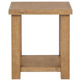  Coaster Furniture Beasley 723327 Square Wood Side Table With Shelf - Golden Oak IMAGE 1