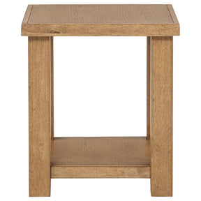  Coaster Furniture Beasley 723327 Square Wood Side Table With Shelf - Golden Oak IMAGE 1