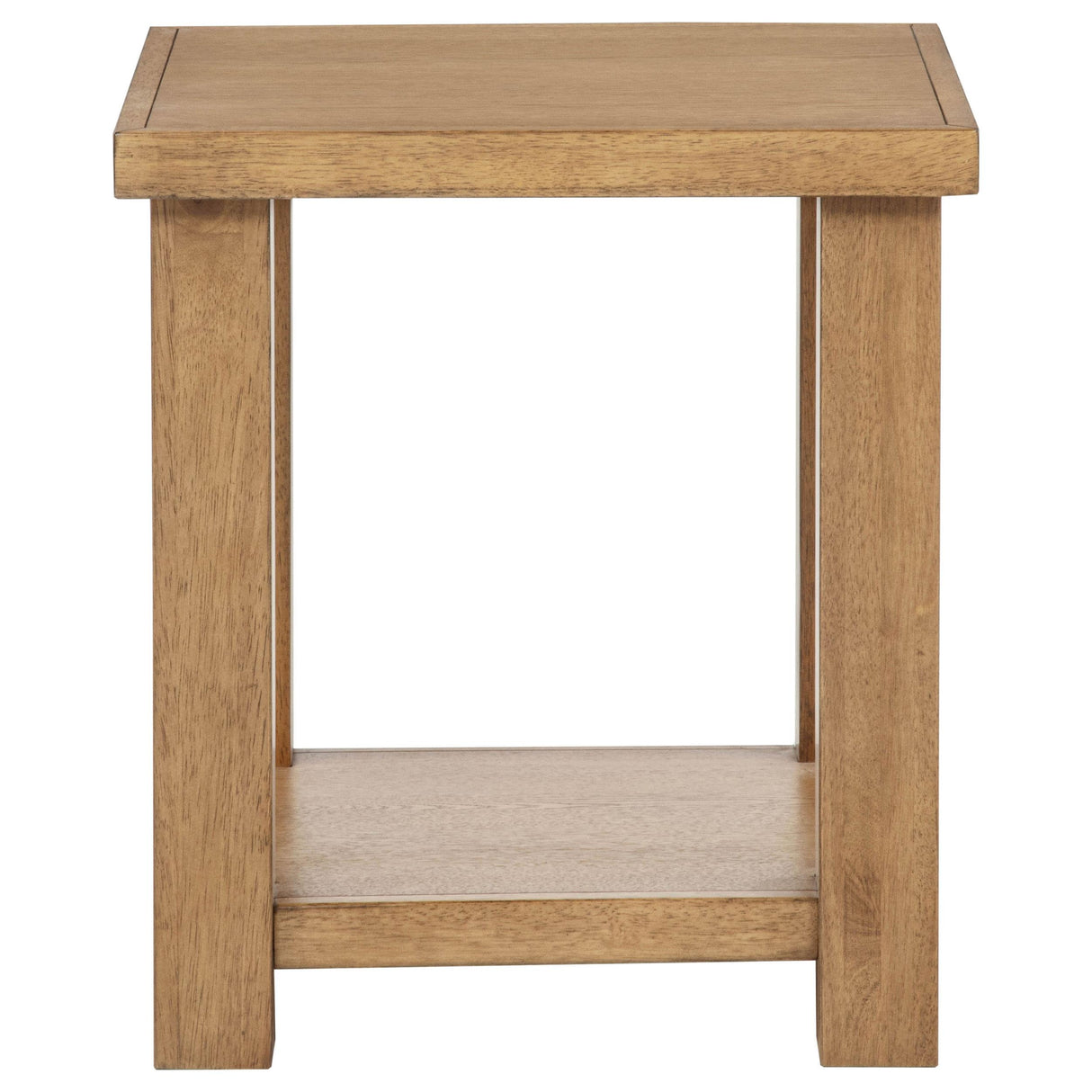  Coaster Furniture Beasley 723327 Square Wood Side Table With Shelf - Golden Oak IMAGE 2