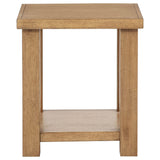  Coaster Furniture Beasley 723327 Square Wood Side Table With Shelf - Golden Oak IMAGE 2