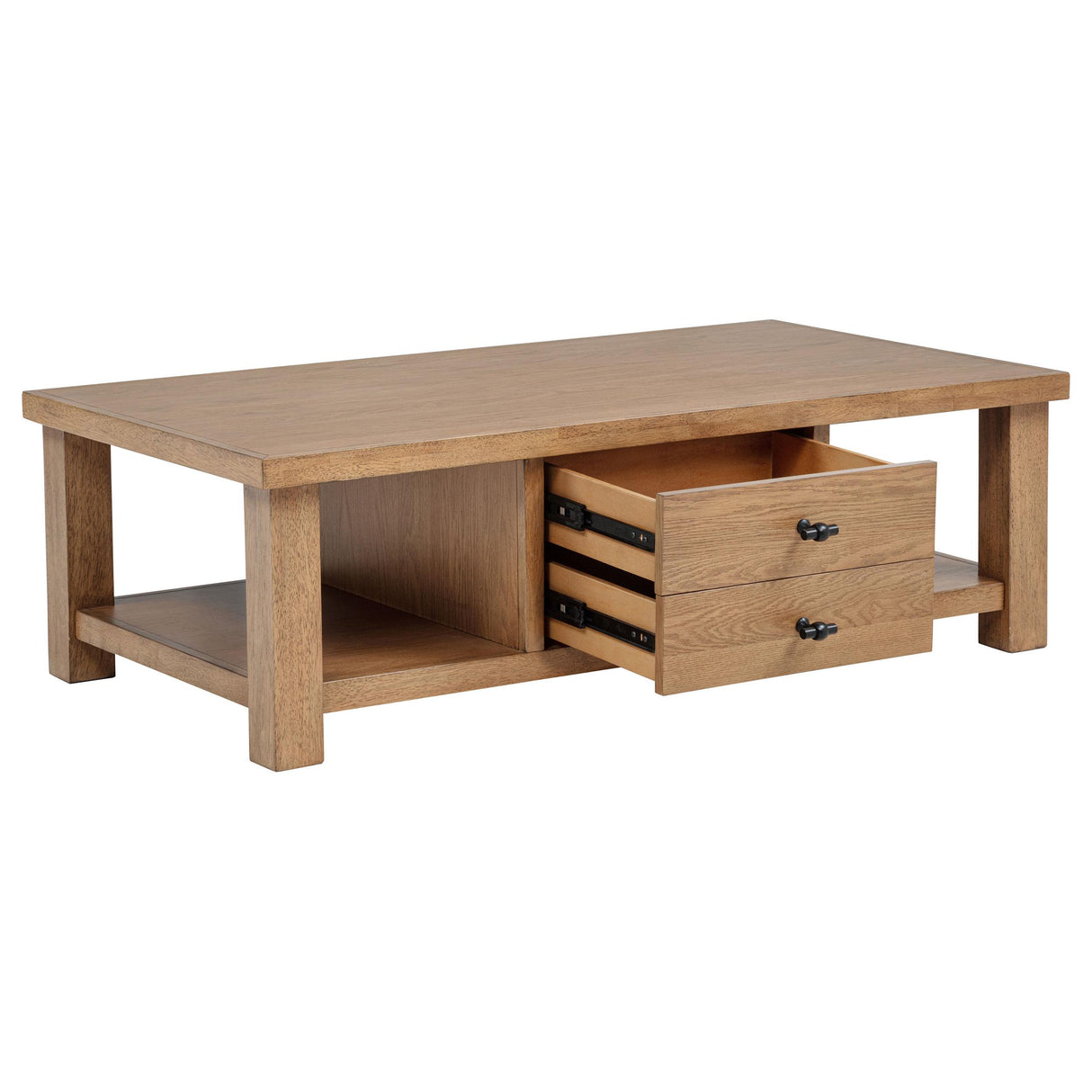  Coaster Furniture Beasley 723328 2-Drawer Wood Coffee Table - Golden Oak IMAGE 7