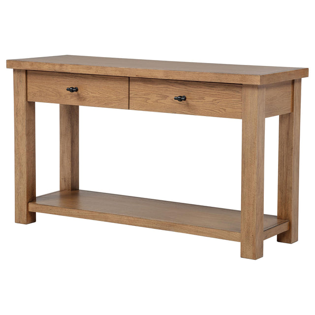  Coaster Furniture Beasley 723329 2-Drawer Wood Console Table - Golden Oak IMAGE 1