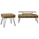  Coaster Furniture Fanning 723368-S2 2-piece Lift Top Coffee and End Table Set - Golden Oak IMAGE 6