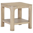  Coaster Furniture Solano 723487 Square Wood End Table with Shelf - Weathered Mango IMAGE 1