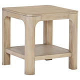  Coaster Furniture Solano 723487 Square Wood End Table with Shelf - Weathered Mango IMAGE 1