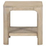  Coaster Furniture Solano 723487 Square Wood End Table with Shelf - Weathered Mango IMAGE 2
