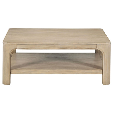  Coaster Furniture Solano 723488 Square Wood Coffee Table - Weathered Mango IMAGE 3