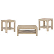  Coaster Furniture Solano 723488-S3 3-piece Square Coffee Table Set - Weathered Mango IMAGE 1