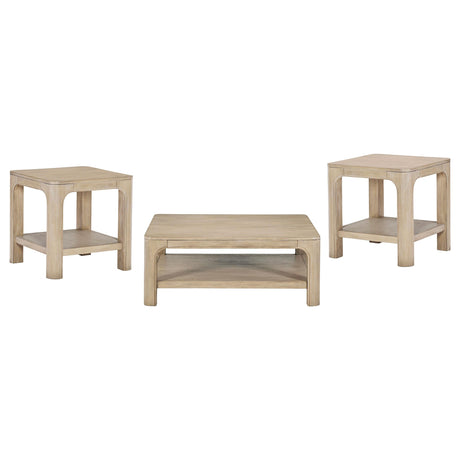 Coaster Furniture Solano 723488-S3 3-piece Square Coffee Table Set - Weathered Mango IMAGE 1