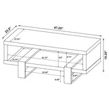  Coaster Furniture Dinard 723678 Engineered Wood Coffee Table - Mango IMAGE 8