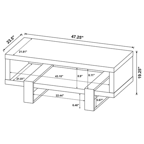  Coaster Furniture Dinard 723688 Engineered Wood Coffee Table - Latte IMAGE 8
