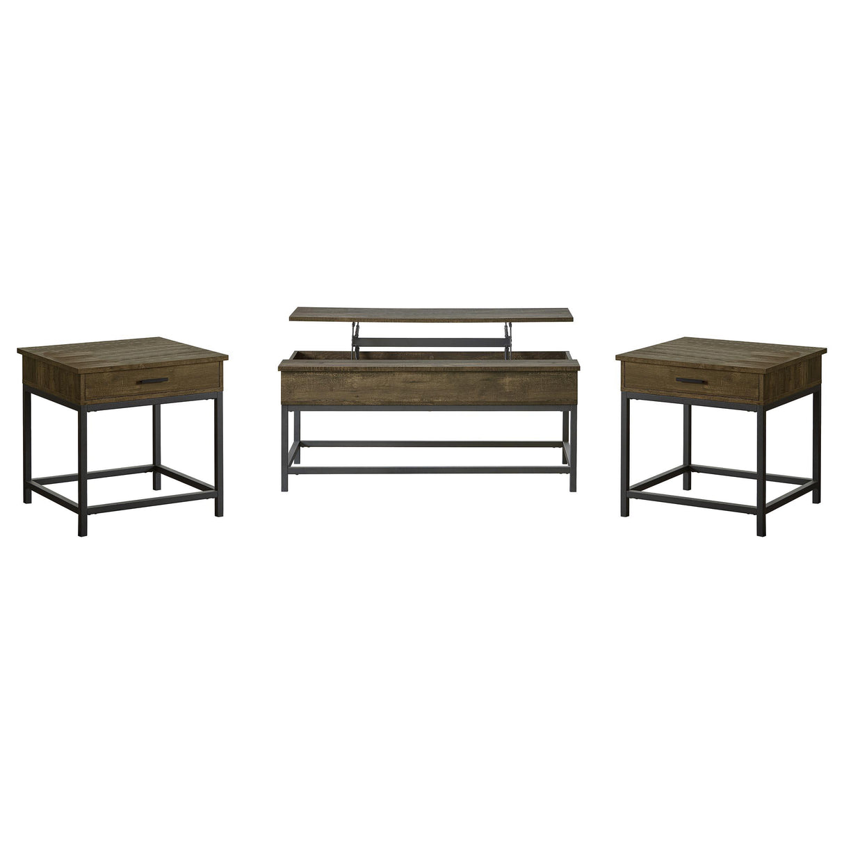 Coaster Furniture Byers 723778-S3 3-piece Lift Top Coffee and End Table Set - Brown Oak IMAGE 1
