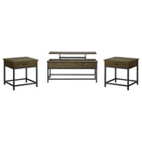 Coaster Furniture Byers 723778-S3 3-piece Lift Top Coffee and End Table Set - Brown Oak IMAGE 1