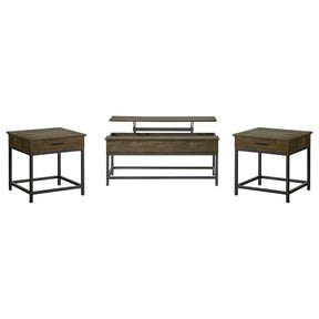  Coaster Furniture Byers 723778-S3 3-piece Lift Top Coffee and End Table Set - Brown Oak IMAGE 1