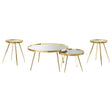  Coaster Furniture Kaelyn 723918-S3 4-piece Round Coffee and End Table Set - Gold IMAGE 1