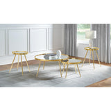  Coaster Furniture Kaelyn 723918-S3 4-piece Round Coffee and End Table Set - Gold IMAGE 2