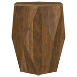  Coaster Furniture Zalika 724187 Hexagonal Solid Mango Wood End Table - Natural IMAGE 1