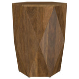  Coaster Furniture Zalika 724187 Hexagonal Solid Mango Wood End Table - Natural IMAGE 2