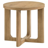  Coaster Furniture Kessler 735988-S2 2-piece Round Sculptural Wood Coffee Table Set - Light Oak IMAGE 10