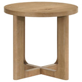  Coaster Furniture Kessler 735988-S2 2-piece Round Sculptural Wood Coffee Table Set - Light Oak IMAGE 3
