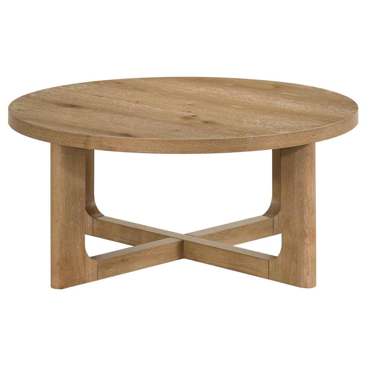  Coaster Furniture Kessler 735988-S2 2-piece Round Sculptural Wood Coffee Table Set - Light Oak IMAGE 4