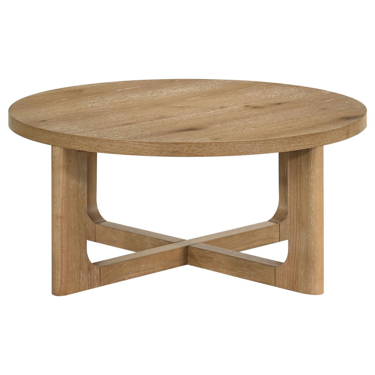  Coaster Furniture Kessler 735988-S2 2-piece Round Sculptural Wood Coffee Table Set - Light Oak IMAGE 9