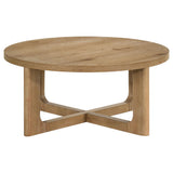 Coaster Furniture Kessler 735988-S2 2-piece Round Sculptural Wood Coffee Table Set - Light Oak IMAGE 9