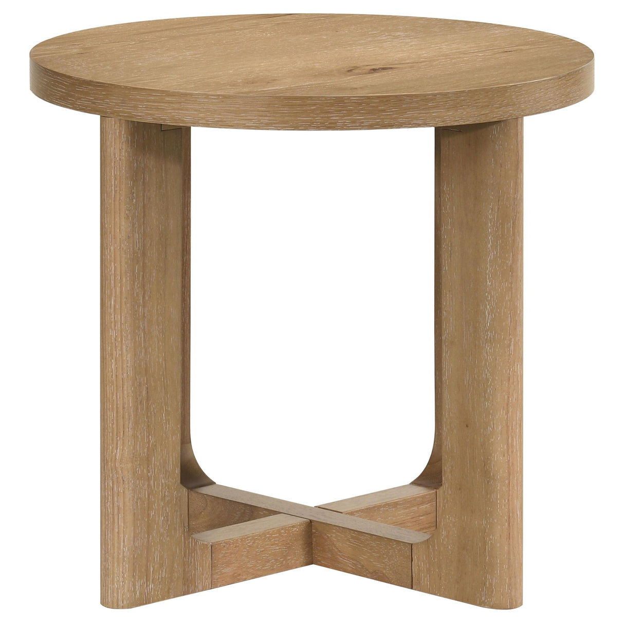  Coaster Furniture Kessler 735988-S3 3-piece Round Sculptural Wood Coffee Table Set - Light Oak IMAGE 3