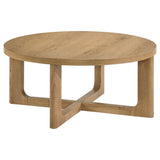  Coaster Furniture Kessler 735988-S3 3-piece Round Sculptural Wood Coffee Table Set - Light Oak IMAGE 7