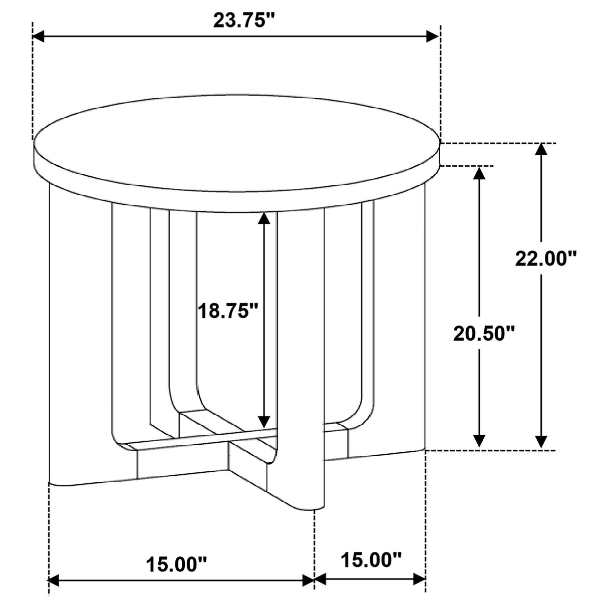  Coaster Furniture Kessler 735997 Round Sculptural Wood End Table - Brown IMAGE 8