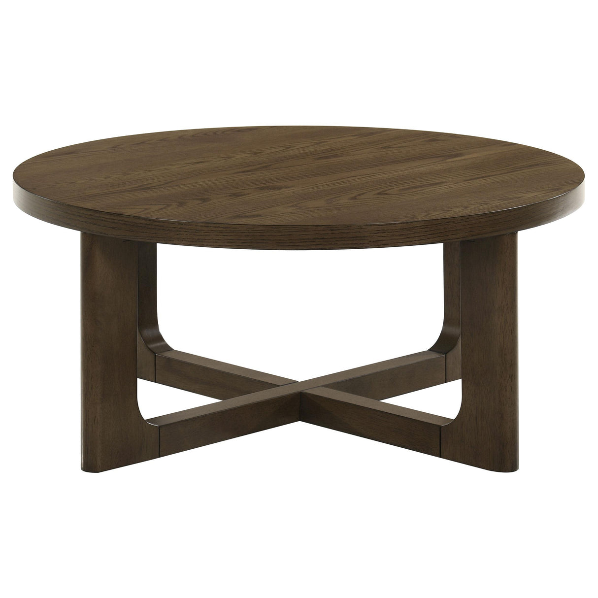  Coaster Furniture Kessler 735998-S2 2-piece Round Sculptural Wood Coffee Table Set - Brown IMAGE 4