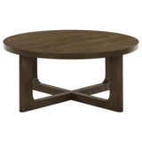  Coaster Furniture Kessler 735998-S2 2-piece Round Sculptural Wood Coffee Table Set - Brown IMAGE 4