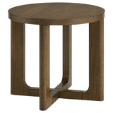  Coaster Furniture Kessler 735998-S2 2-piece Round Sculptural Wood Coffee Table Set - Brown IMAGE 7