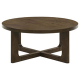  Coaster Furniture Kessler 735998-S3 3-piece Round Sculptural Wood Coffee Table Set - Brown IMAGE 10