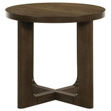  Coaster Furniture Kessler 735998-S3 3-piece Round Sculptural Wood Coffee Table Set - Brown IMAGE 2